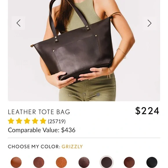 Portland Leather Oversized Zipper tote and mini envelope wallet - Picture 11 of 16